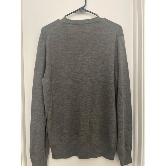 Banana republic extra fine  merino  large gray pullover sweater men - Picture 5 of 6